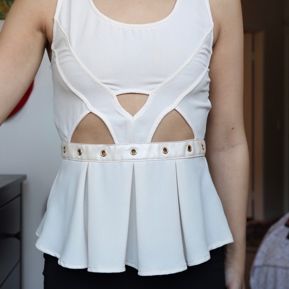 NEW Peplum Top w/ Cut Outs